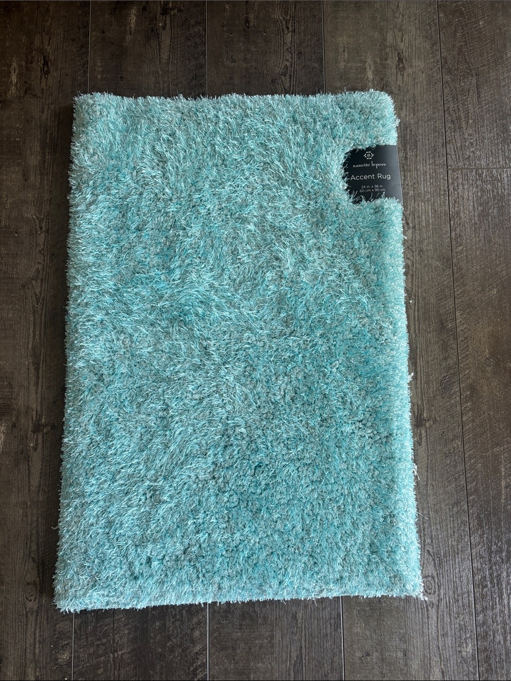 Nanette Lepore Aqua Teal Shag Accent Rug